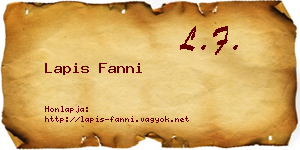 Lapis Fanni névjegykártya